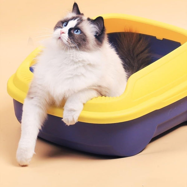 Pet Supplies, Open Top Cat Litter Box with Scoop, High Side Sifting Tray for All Cats(Green)5