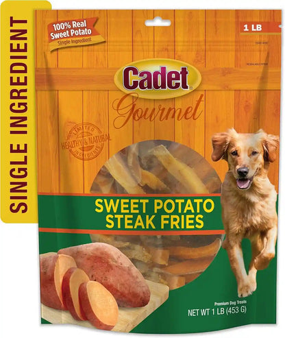 Cadet Gourmet Sweet Potato Steak Fries Dog Treats, 1 Lb | 100% Real Sweet Potato, Healthy Natural Chewy Dog Treats, Single Ingredient, Dog Training Treats, for Small & Large Dogs9