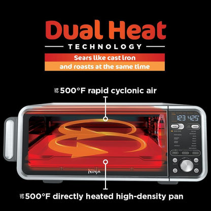 Ninja Foodi Smart Dual Heat Air Fry Oven, 13-In-1, Silver, SP351 | Smart Cook Thermometer, 500F Searplate, Air Fry, Sear Crisp, Roast, Bake, Dehydrate, 1800W6