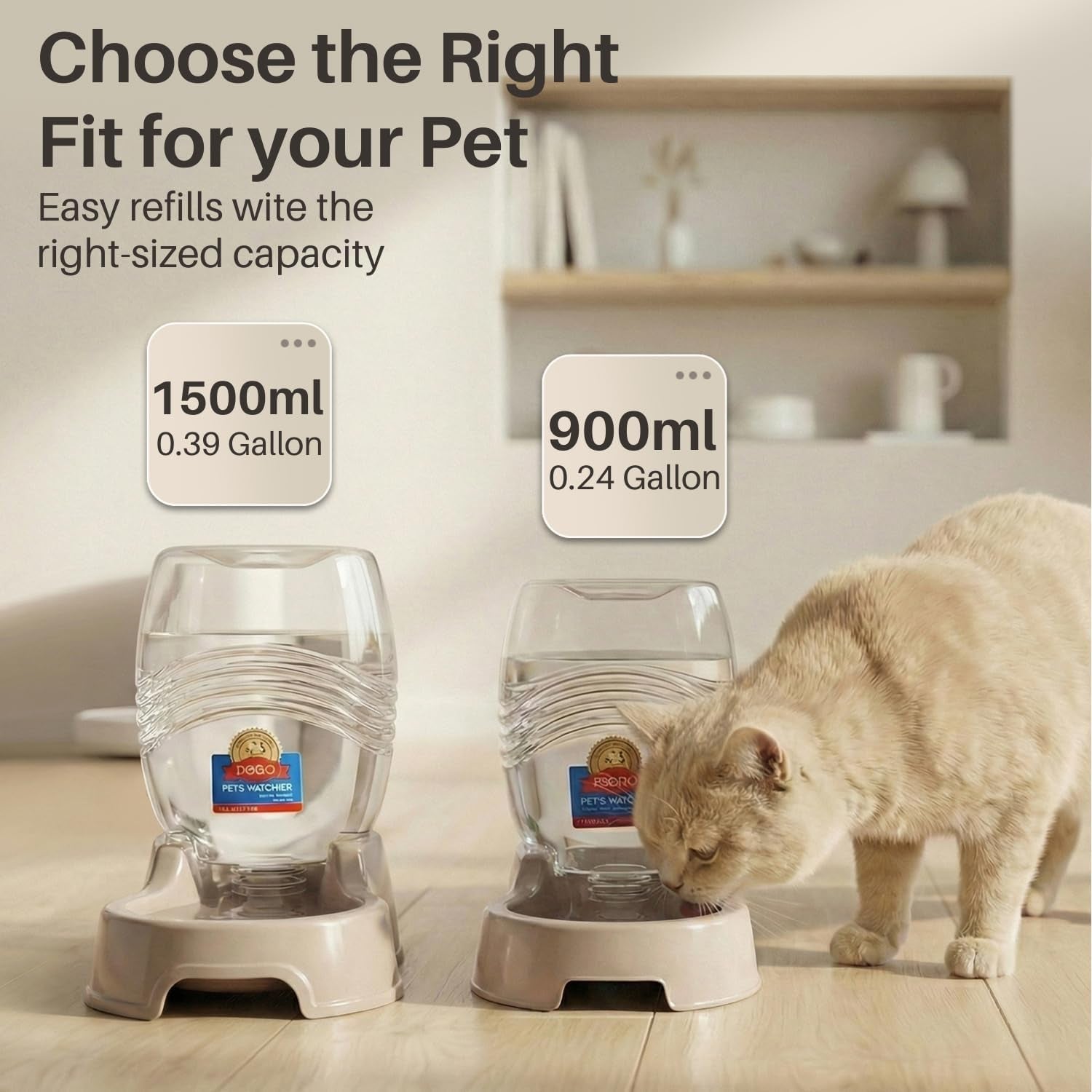 flexzion-gravity-pet-water-dispenser-for-cats-small-dogs-1-4-gal-beige-automatic-cat-and-dog-waterer-with-900-ml-reservoir-non-skid-feet-recessed-carry-handle-and-easy-clean-pp-bowl