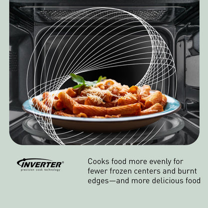 Panasonic NN-SN65KB Microwave Oven with Inverter Technology 1200W, 1.2 Cu.Ft. Small Genius Sensor One-Touch Cooking, Popcorn Button, Turbo Defrost-Nn-Sn65Kb (Black)7