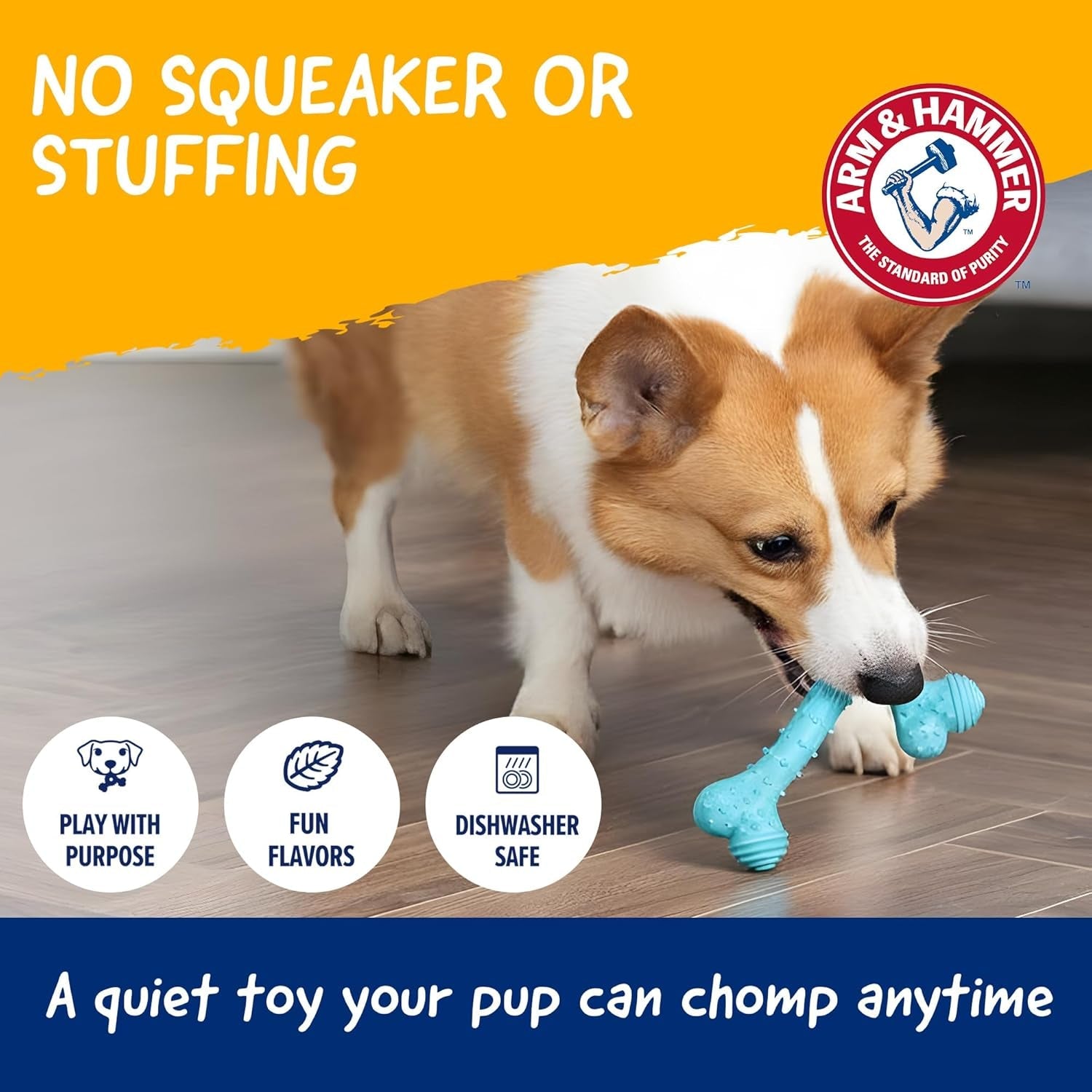 arm-and-hammer-nubbies-t-bone-dental-dog-chew-toy-with-peanut-butter-flavor-tpr-nubs-clean-teeth-and-gums-durable-nylon-chew-for-aggressive-chewers-helps-reduce-plaque-and-tartar