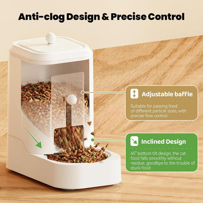 Automatic Cat Feeder & Water Dispenser Set (Bowl Not Included) | Gravity Dog Waterer and Food Feeder for Small Medium Dog Cat Puppy Kitten Water & Food Bowl Large Capacity2