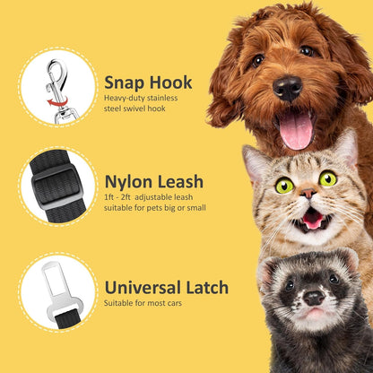 Sungrow Dog Seat Belt for Car, Adjustable Nylon Pet Seatbelt, Supports All Cars, Dog Car Leash Seat Belt, Seatbelt for Dogs, Cats & Ferrets Travel Harness4