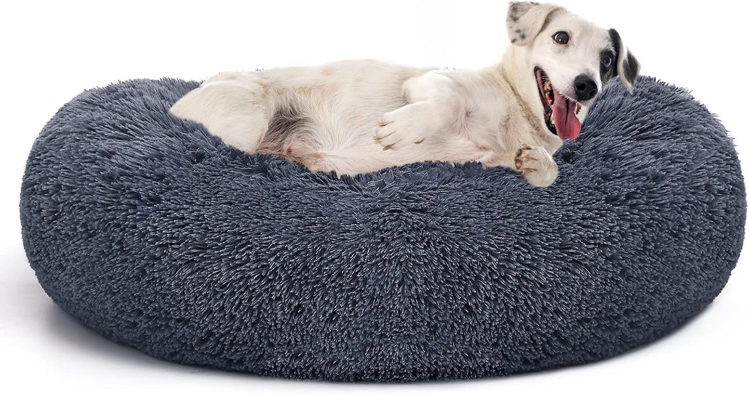 mixjoy-orthopedic-dog-bed-comfortable-donut-cuddler-round-pet-beds-ultra-soft-washable-dog-and-cat-cushion-20-23-30-23-brown