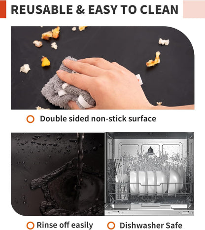 Oven Liners for Bottom of Oven - 2 Pack Large Heavy Duty Oven Mats, 17"X 25" Reusable Matt Liner for Electric, Gas, Toaster Ovens & Grills, BPA & PFOA Free, Kitchen Essentials, Black4