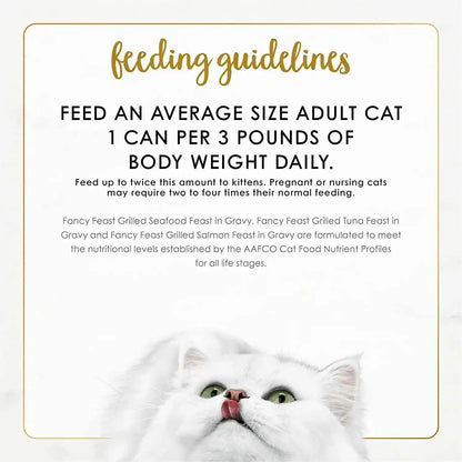 Purina Fancy Feast Grilled Seafood Wet Cat Food, 3 Oz Cans, 24-Pack6
