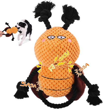 Yipetor Cockroach Squeaky Dog Toy, Puppy Rope Chew Toy for Medium Dogs | anti Boredom, Tug of War, Machine Washable, Teeth Cleaning, Crinkle Paper, Plush Toy, Separation Anxiety1