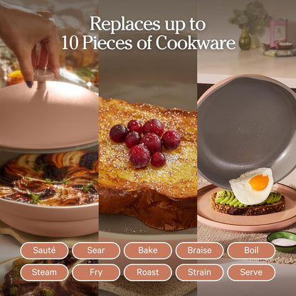 Our Place Always Pan 2.0, 10.5" Ceramic Nonstick Pan, 2.6 Qt | Patented 10-In-1 Ceramic Frying Pan; Spatula & Steamer Basket; Toxin-Free Nonstick, Induction Compatible, Oven Safe to 450°F3