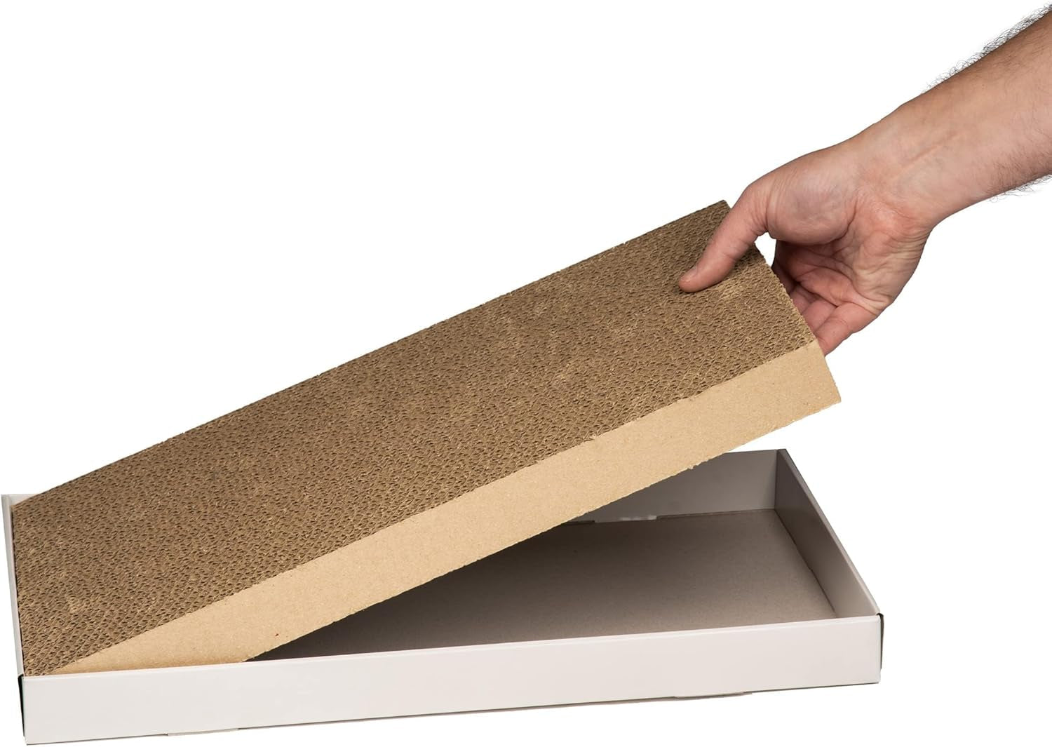 amazon-basics-corrugated-cardboard-cat-scratcher-scratching-board-reversible-17-4-x-10-white-4-pack