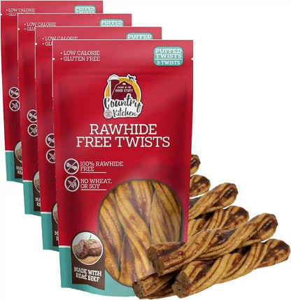 Country Kitchen Rawhide Free Beef Rings Dog Chews, Made with Real Beef, Highly Digestible, Gluten Free, 7 Count10