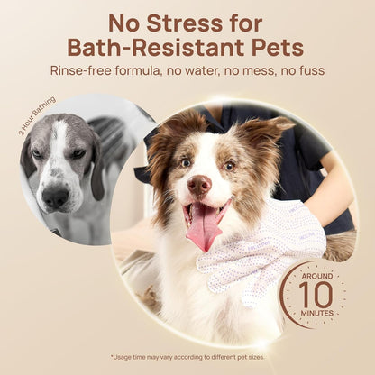 HICC PET Cleaning Glove Wipes PRO for Dogs & Cats, 20PCS Coconut Scent. | Puppy Wipes, No-Rinse Pet Grooming Wipes, Extra Thick Dual-Textured Wipes for Paws, Face, Coat, Outer Ear&Rear-End Area.4