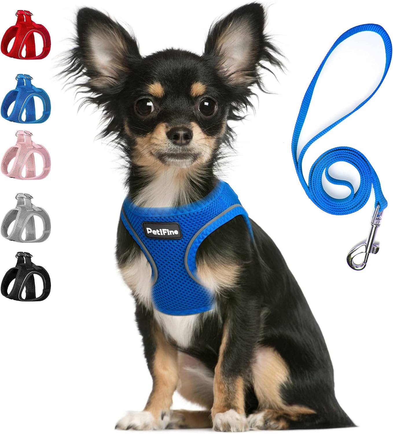 small-dog-harness-and-leash-set-breathable-step-in-puppy-cat-harness-xs-reflective-for-safe-easy-walking-soft-light-puppy-vest-escape-proof-no-pull-harness-for-dogs-all-weather-air-mesh-harness