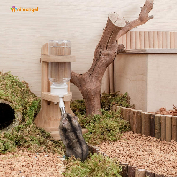 Niteangel Hamster Water Bottle with Stand: 4Oz/120Ml Capacity & Leak-Proof | Adjustable Height - Far Away Cage Mess & Wet Bedding Water Dispenser for Syrian Dwarf Hamster Gerbils Mice Rat or Small Pets3