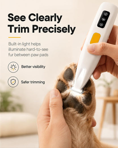 FURBONA Dog Paw Trimmer, 18Mm Quiet Dog Hair Trimmer with LED Light | 18Mm Wide Blade for Paws, Face, Ears and Rump, LED Light, 35Db Quiet Pet Grooming, IPX4 Water-Resistant, USB Rechargeable5