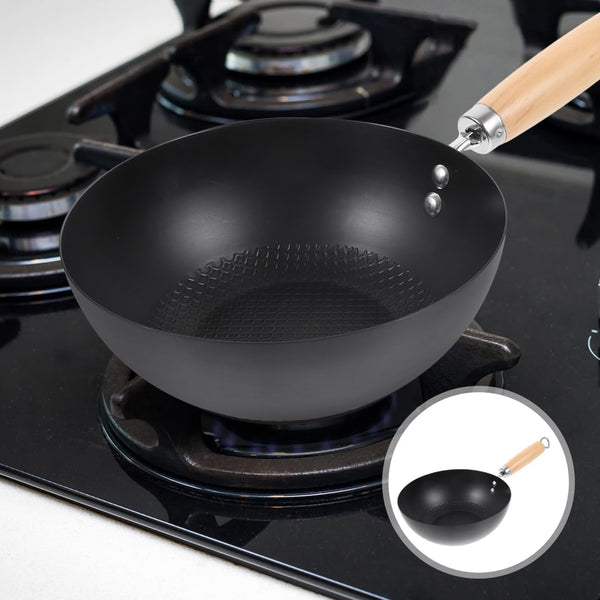 Small Iron Pot Japanese Style Mini Wok 8 Inch Flat Bottom Cast Iron Pan for Single Serving Cooking Compatible with Induction Gas Electric Stoves9
