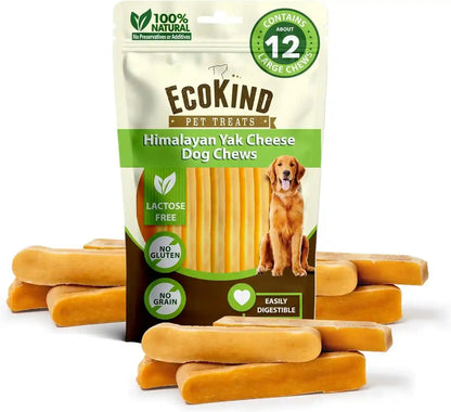 Ecokind Yak Cheese Himalayan Dog Chews, Yak Chews for Large Dogs, 4-5 Bones | 1 Lb, Long Lasting for Aggressive Chewers, Only 3 Ingredient Natural High Protein Dental Dog Treats, No Additives or Lactose18