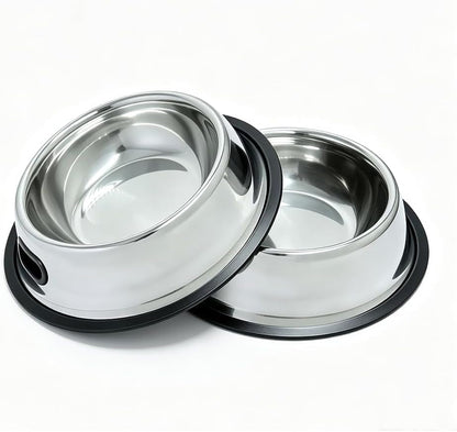 Shslumex 2Packs Stainless Steel Cat Bowl with Anti-Skid Rubber Base, Stainless Steel Dog Bowls for Small/Medium/Large Pet, Perfect Dish and Water Choice for Puppy Cat Kitten1