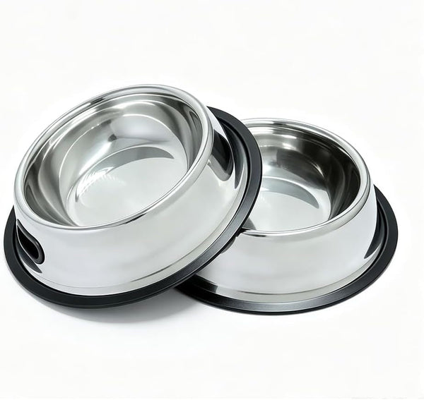 Shslumex 2Packs Stainless Steel Cat Bowl with Anti-Skid Rubber Base, Stainless Steel Dog Bowls for Small/Medium/Large Pet, Perfect Dish and Water Choice for Puppy Cat Kitten1