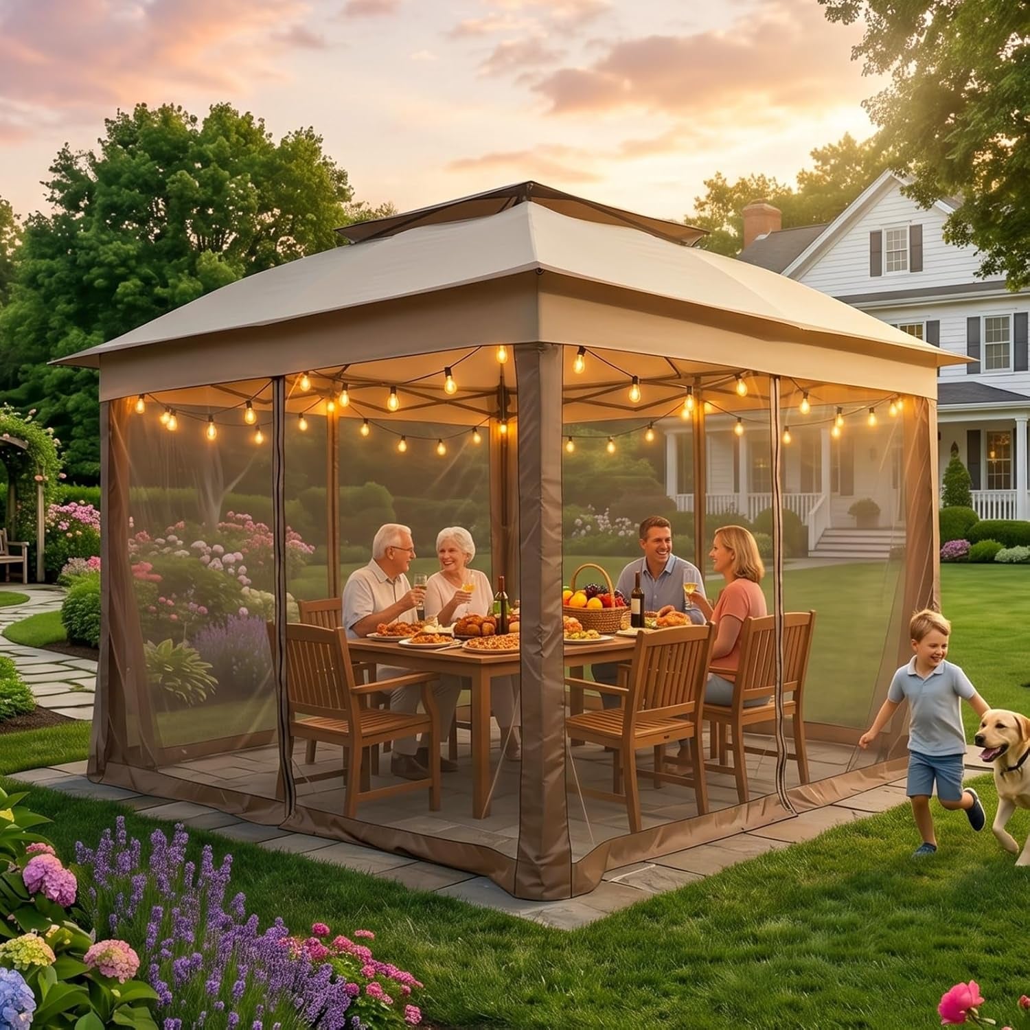 11x11-pop-up-gazebo-with-mesh-netting-instant-outdoor-canopy-tent-water-resistant-shelter-with-upf-50-uv-protection-121-sq-ft-coverage-beige
