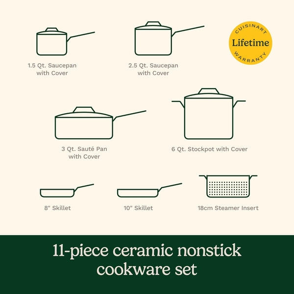 , 11-Pc Intermix™ Ceramic Nonstick Set, 59SB-11BK8