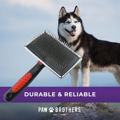 Paw Brothers Professional Grade Extra Long Slicker Brush - Ergonomic Handle, Removes Loose Undercoat and Tangles for Dogs5