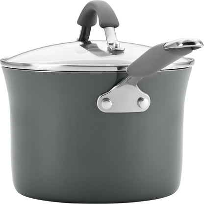 Cucina Nonstick Cookware, Sea Salt Gray Pots and Pans Set, 12-Piece13