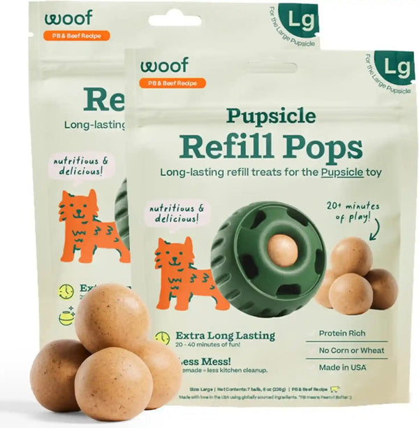 WOOF Pupsicle Peanut Butter & Beef Refill Pops Dog Treats, Large, 7 Count | for Large Pupsicles, Peanut Butter & Beef Flavor, Long-Lasting Treats, Pre-Made Pops, Wholesome Ingredients, Shelf Stable19