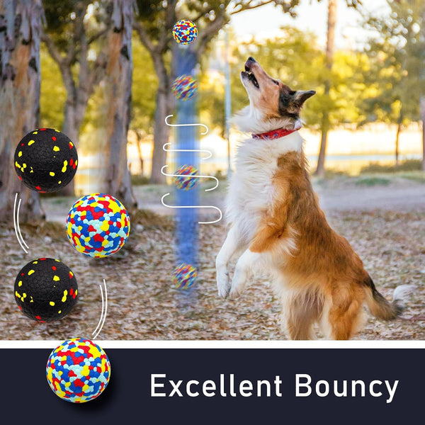 6 Pcs Dog Balls Tennis Ball for Aggressive Chewers Indestructible Dog Teething Chew Toys for Large Medium Small and Puppies, More Biting-Proof Atom.5