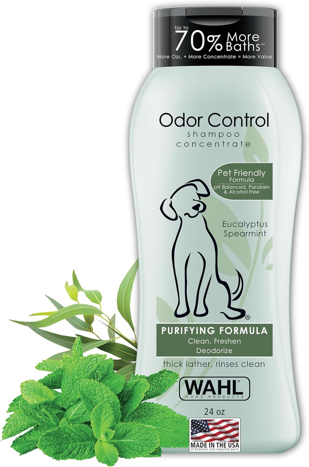 wahl-usa-odor-control-shampoo-for-dogs-pets-eucalyptus-spearmint-animal-deodorizer-for-cleaning-freshening-24-oz-model-820003a