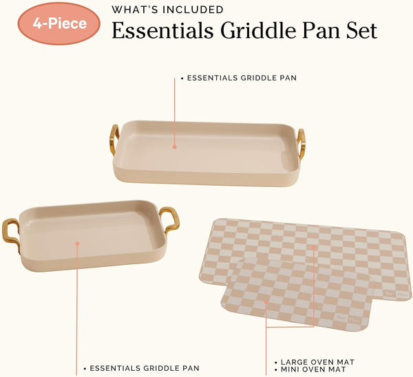 Our Place Essentials Griddle Pan Set, 4-Piece Nonstick Ceramic Cookware | Pfas-Free Ceramic Griddle Pan for Stove Top; Standard and Mini Pans, Reusable Silicone Oven Mats, Oven Safe to 450°F7