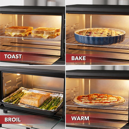 8L Countertop Toaster Oven, Adjustable Temperature, Black TO2808B | 60-Minute Timer, Easy-To-Clean Baking Pan, 750W Compact Design Perfect for Mini for Pizza, Bake, and Broil7