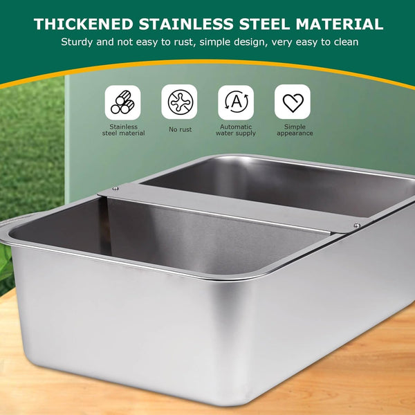 6 Gal Automatic Dog Water Bowl Dispenser Stainless Steel Dog Waterer for Large Breed Dogs, Outdoor Extra Large Bowl for Cats Pets Livestock Chicken4