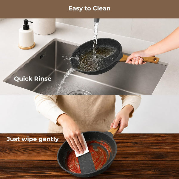 Kitchen Nonstick Cookware 3 Piece Omelette Pan Skillet Set, Nonstick Die-Cast Deep Frying Pans Set with Induction Bottom, 8, 9.5 & 11 Inches Frying Pans with Stay Cool Handles, PFOA Free7