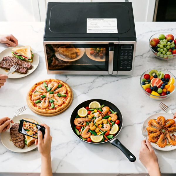 Microwave Countertop Oven, 700W Small Microwaves, 0.7 Cu.Ft Mini Ovens Compact with 10 Power Levels, 6 Cooking Menus for Apartments, Dorm and Small Space Kitchen, Child Lock, Easy Clean, Black3