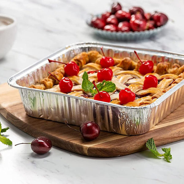 25Pack-8X8 Aluminum Foil Pans Disposable Square Baking Cake Pans | Heavy Duty 8X8 Baking Pan Disposable Foil Pans,Cooking Tins Homemade Breads Oven Pans,Foil Pan, Baking Pan Roasting6