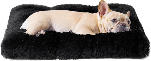 EHEYCIGA Fluffy Dog Crate Bed for Extra Large Dogs, Plush Faux Fur Pad, Calming anti Anxiety XL Bed for Crate, Washable Soft Warm Dog Mat with Non-Slip Bottom, Grey51