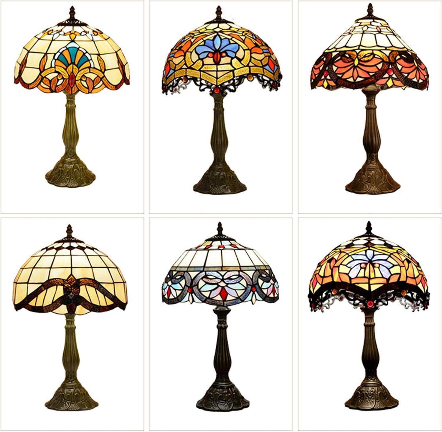 tiffany-table-lamp-base-replacement-only-for-12-inches-stained-glass-lampshade-pole-height-19-inches-bronze-finished-alloy-desk-lights-base