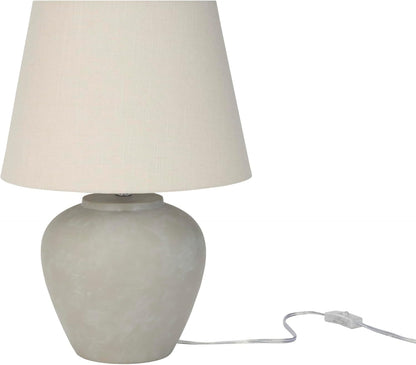 Home 20" Sand (Light Beige) Neutral Ceramic Table Lamp with Fabric Shade, Bedside Nightstand Lamp for Bedroom, Living Room, Entryway5
