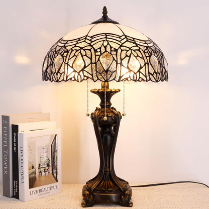 Table Lamp Base Replacement Only (L (W 8 H 24 Inch)) | Fit for 12, 14, 16, 18 Inch Tiffany Style Stained Glass Lampshade, Dark Bronze Finish, Resin, Pull Chain Switch4