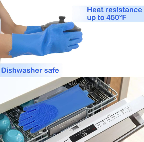 Silicone Pet Grooming Gloves Dog Washing Gloves for Bathing Massaging | 3,000 Soft Bristles, Non-Slip & Extended Sleeves, Heat Resistant & Dishwasher Safe, for Cats and Dogs, Home/Car Cleaning6