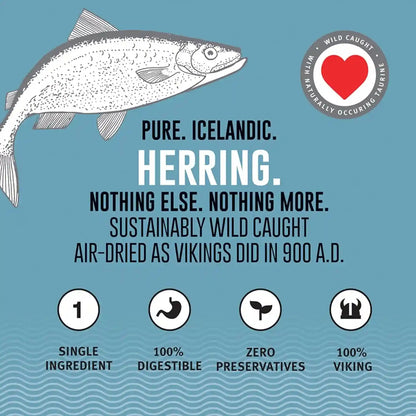 Icelandic+ Whole Fish Herring - 3Oz Wild-Caught Air-Dried Dog Treats4