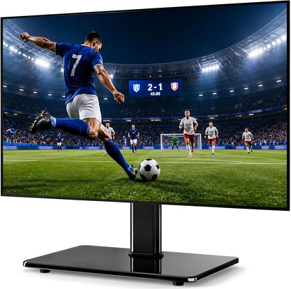 Universal Swivel TV Stand for 27-60 Inch Curved/Flat Screen Tvs, Table Top TV Base Replacement Holds up to 88 Lbs, Height Adjustable TV Stand Mount with Tempered Glass Base, MAX VESA 400X400Mm | Height Adjustable Table Top TV Base Replacement, Holds 88Lbs, Tempered Glass Base, Max VESA 400X400Mm1