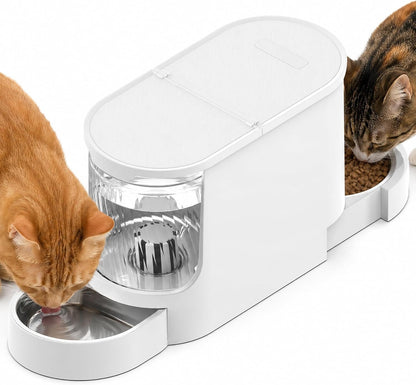 JUNSPOW Automatic Cat Feeder 2-In-1 Set with Stainless Steel Bowls | Dog Feeding & Watering Supply with Stailess Steel Bowls Large Capacity Low Noise1