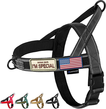 Annchwool No Pull Dog Harness with Soft Padded Handle,Reflective Strip Escape Proof and Quick Fit to Adjust Dog Harness,Easy for Training Walking for Small & Medium and Large Dogs(Brown,L)13