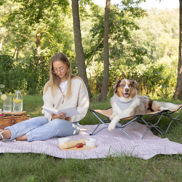Carlson Elevated Dog Bed, Folding Dog Cot for Large Dogs up to 95 Lbs, Portable Raised Pet Bed for Indoor & Outdoor Use, 47.5” X 24.5”, Tan7