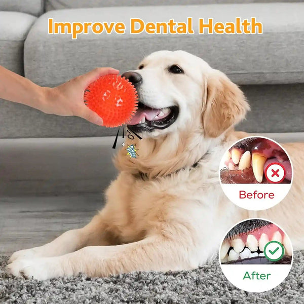 Petizer 6 Pack 2.5” Squeaky Dog Toy Balls, Floating Dogs Pool Balls, Spiky Dog Balls, Durable Interactive Fetch Toys for Puppy, Dog Chew Toys for Teething (2.5", Small Dog)6