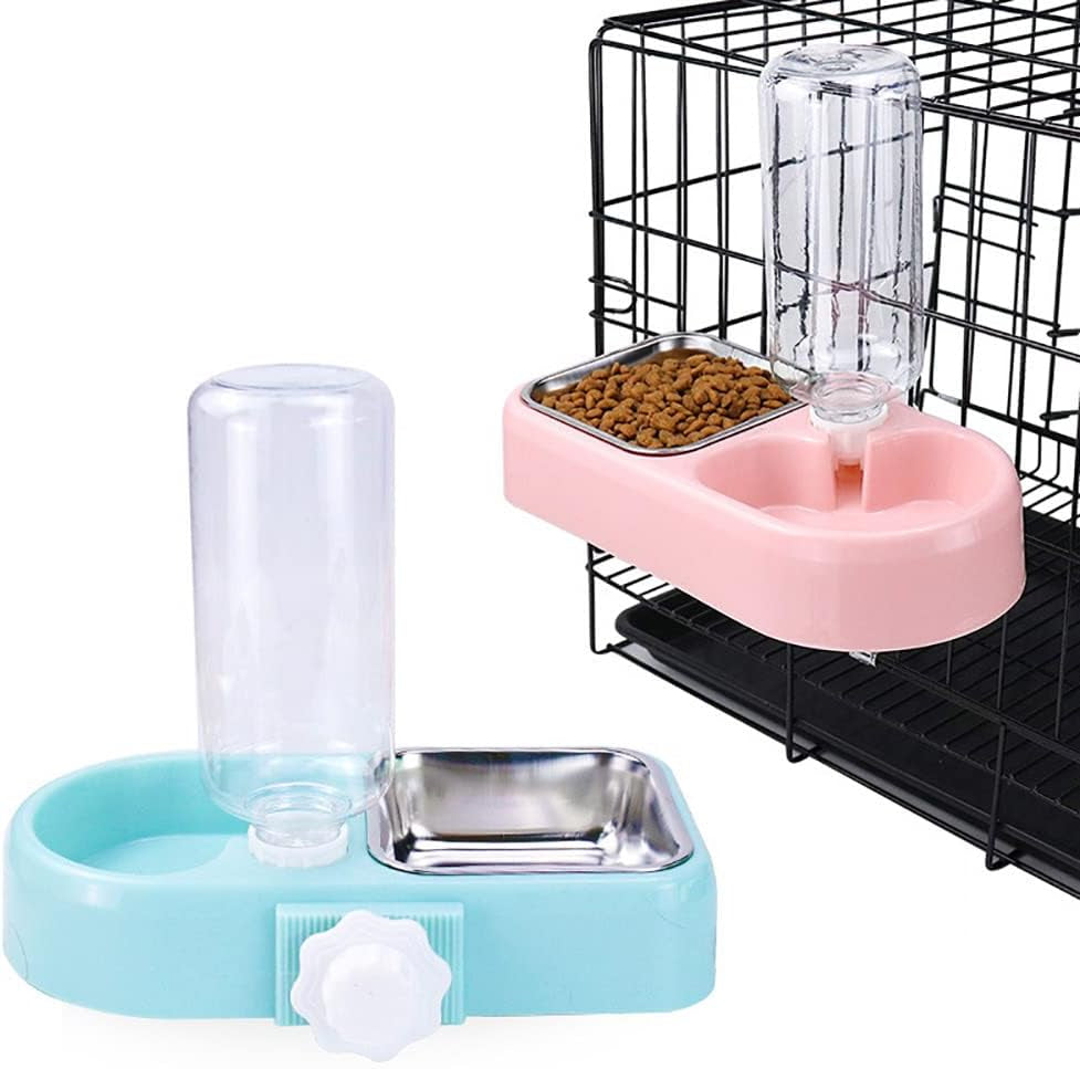 love-dream-crate-dog-bowl-no-spill-kennel-hanging-pet-food-water-bowl-set-automatic-water-dispenser-and-removable-stainless-steel-bowls-raised-double-bowls-for-indoor-cats-rabbit-small-medium-dogs