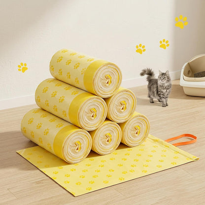 Extra Large Cat Litter Box Liners 120 Count (6 Rolls), Drawstring Cat Litter Bags for Automatic Litter Box, Leakproof & Odorless for Multi-Cat Household, Cats and Dogs 23.6" X 19.7"1
