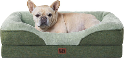 EHEYCIGA Orthopedic XL Dog Bed for Large Sized Dog, 42X30 Inch Extra Large Memory Foam Dog Couch Bed with Sides, Waterproof Liner & Washable Removable Cover, Bolster Pet Sofa, Grey57